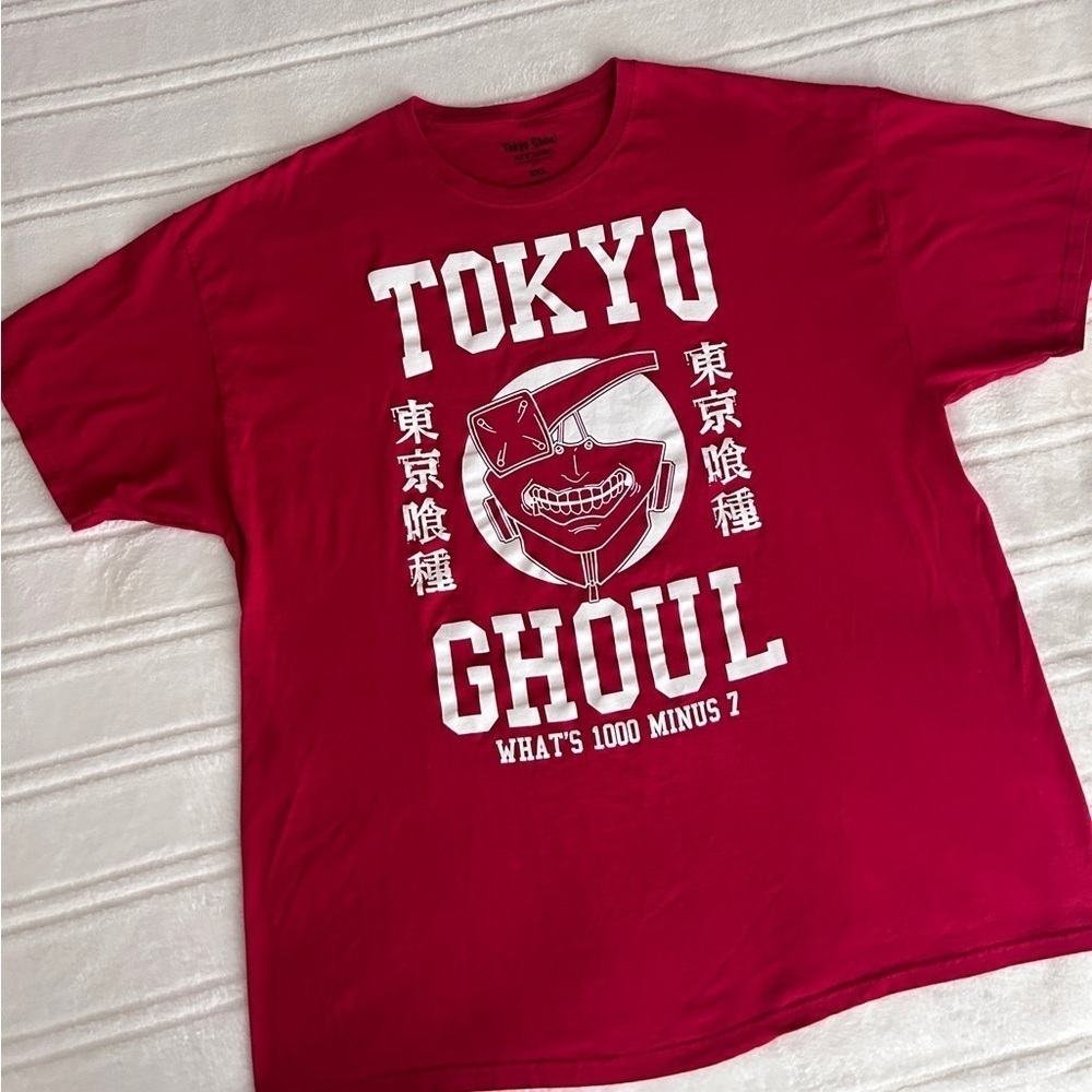 Tokyo Ghoul Funimation Red and White Men’s T Shirt Short Sleeve SZ 2XL​​…​​​